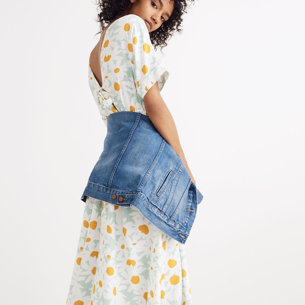Madewell Tie-Back Midi Dress View 2